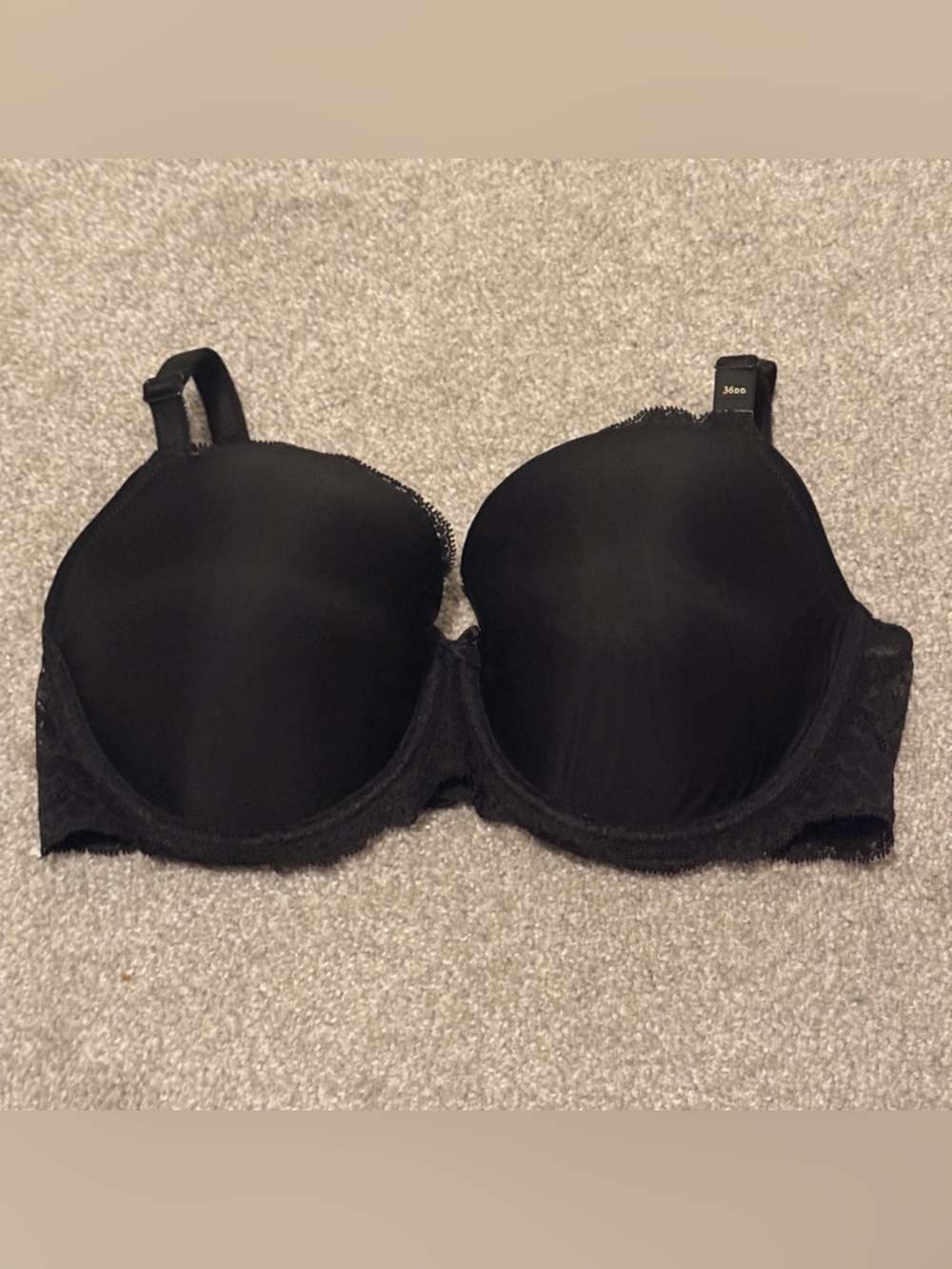 NWT Victorias Secret Dream Angels Line Demi Bra Underwire Black Lace 36DD
